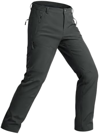 MAGCOMSEN Mens Snow Ski Pants Fleece Winter Outdoor Hiking Waterproof Pants
