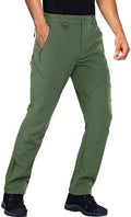 Stlight Mens Snow Ski Water Repellent Softshell Pants for Winter Hiking Fleece Lined Bottom Leg Zipper with 6 Zip Pockets
