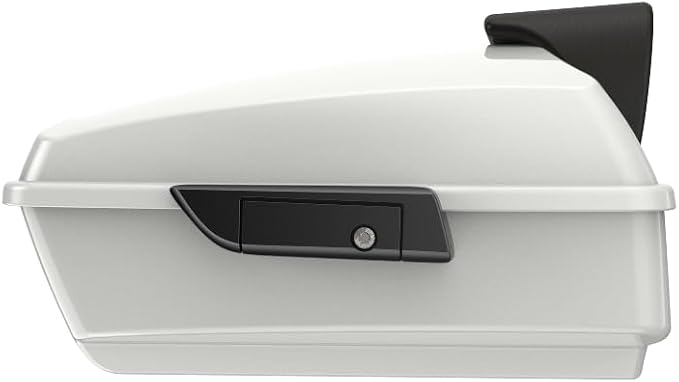 Advanblack Road Glide Tour Trunk Pack Stone Washed White Pearl Chopped Tour Trunk Pack Backrest Pad for '97-'25 Harley Touring Road King Street Glide Electra Glide CVO models