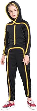 Light Up Child Stick Figure Costume, Led Halloween Cosplay Boys Girls