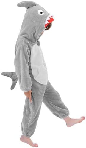 LOLANTA Boys' Girls' Dinosaur Shark Costume Flannel Jumpsuits Animal Onesie