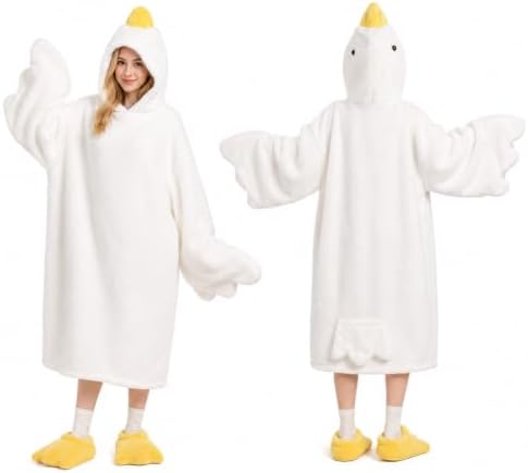 Goose Blanket Hoodie Onesie, Wearable Oversized Duck Blanket Hoodie, Gift for Adults & Kids