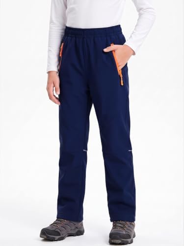 Kids Snow Pants Boys Ski Pants Fleece Lined Waterproof Trousers