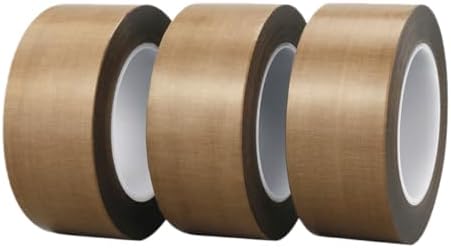 Brown Teflon Tape, Insulating PTFE Fabric, Teflon Tape for Sealing Machines, High-Temperature Resistant (35mm*50m W*L)