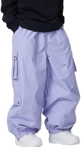 Mens Baggy Cargo Ski Pants Super Baggy Snowboard Snow Pant Women Insulated Loose Pant Sports Waterproof