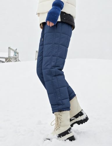 PEHMEA Womens Winter Snow Pants Windproof Warm Wide Leg Ski Casual Trousers