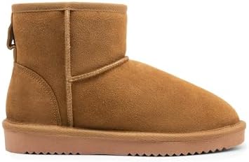 DREAM PAIRS Women's Genuine Suede Winter Mini Snow Boots