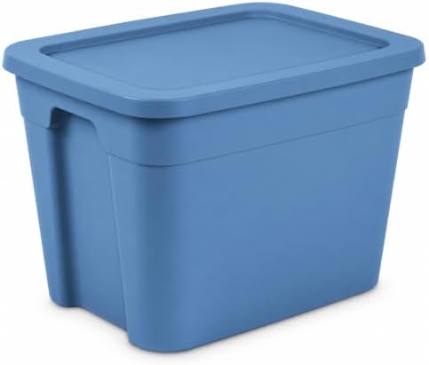 18 Gal Stackable Storage Bin with Lid for Home & Dorm, Blue