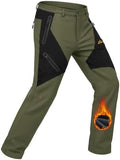 MAGCOMSEN Men's Snow Ski Pants Fleece Lined Water Resistant Winter Pants with 4 Zip Pockets for Snowboard Hiking Outdoor