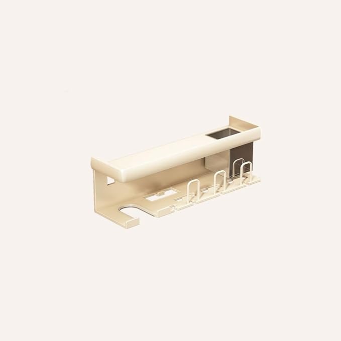 Toothbrush Rack Self-Adhesive Wall-Mounted Toothbrush Holder Cream Bathroom Storage Rack Toothpaste Holder Can Hold Hair Dryer Cosmetics Bathroom Toothbrush Holder(L36.3cm)