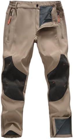 CNBQDD Men's Snow Ski Pants Waterproof Hiking Winter Fleece Lined Pants