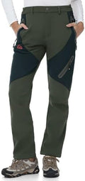 TBMPOY Women's Fleece Lined Ski Snow Pants Waterproof Winter Cargo Hiking Warm Thermal Softshell Insulated Outdoor Pant