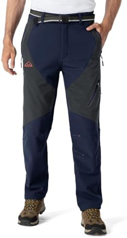 YSENTO Men's Snow Pants Fleece Lined Hiking Ski Winter Insulated Utility Work