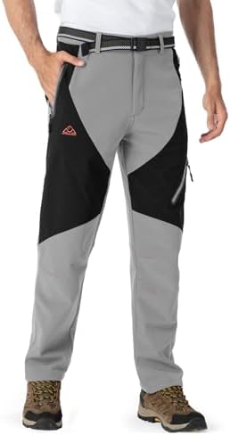 YSENTO Men's Snow Pants Fleece Lined Hiking Ski Winter Insulated Utility Work