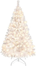 Yaheetech 4ft Pre-lit Artificial Small Christmas Tree with Stand, White