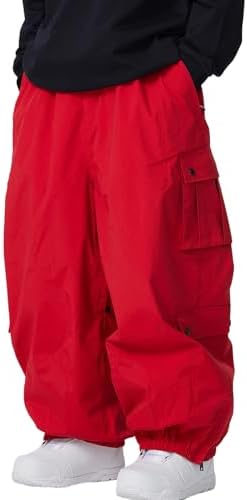 Mens Baggy Cargo Ski Pants Super Baggy Snowboard Snow Pant Women Insulated Loose Pant Sports Waterproof