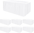 HolidayIdeas 6-Pack 6ft White Rectangle Craft Shows Fitted Tablecloth