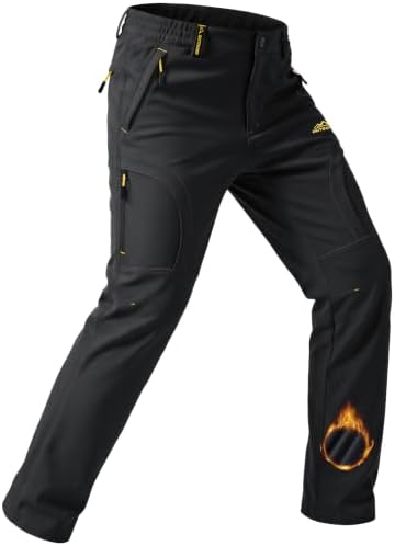 TACVASEN Men's Ski Snow Pants Winter Fleece Lined Waterproof Insulated