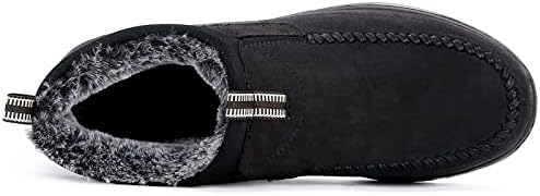 COSIDRAM Mens Shoes Winter Snow Boots Slip On Warm Cotton Padded Loafers