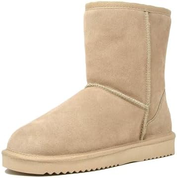DREAM PAIRS Women's Shorty-New Mid Calf Winter Snow Boots