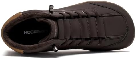 HOBIBEAR Snow Boots for Women Winter Barefoot Shoes Wide Width Mid Top Outdoor Walking Boots for Men