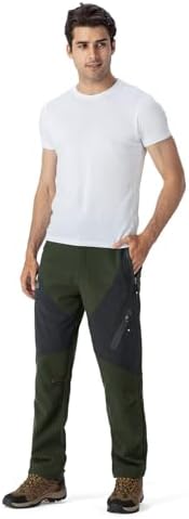 YSENTO Men's Snow Pants Fleece Lined Hiking Ski Winter Insulated Utility Work