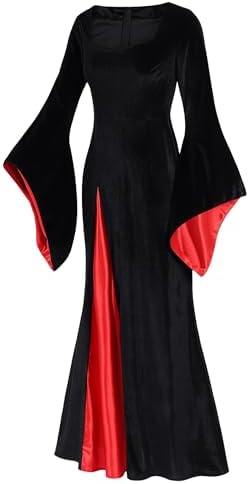 Adult Halloween Costume for Women Black Gothic Dress for Role Cosplay