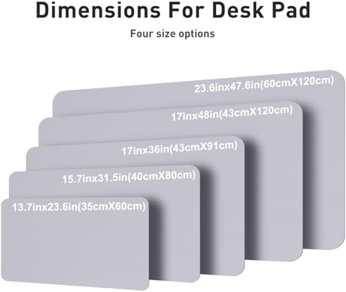 Aothia Faux Leather Desk Mat – Large Mouse Pad, Non-Slip PU Leather Blotter, Waterproof Writing Surface for Office and Home (Smoky Lavender, 47.2" x 23.6")