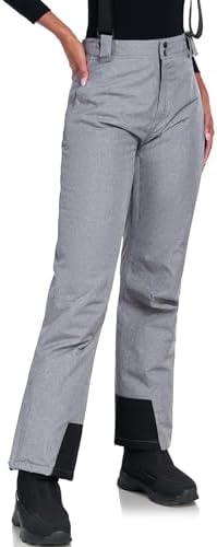 Women's Snow Ski Pants Insulated Winter Warm Outdoor Waterproof Snowboard Pants Bibs Detachable Suspender