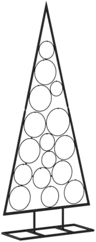 Metal Christmas Tree, Modern DIY Holiday Decor, Black, 49.2 in