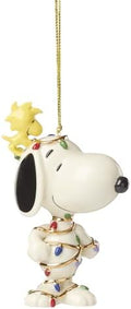 Lenox Snoopy Tangled in Lights Ornament