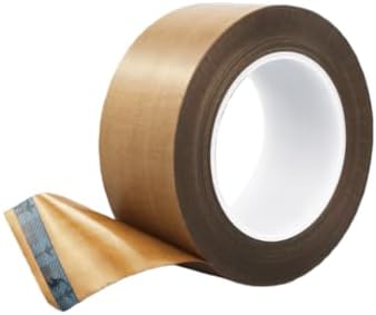 Brown Teflon Tape, Insulating PTFE Fabric, Teflon Tape for Sealing Machines, High-Temperature Resistant (80mm*50m W*L)