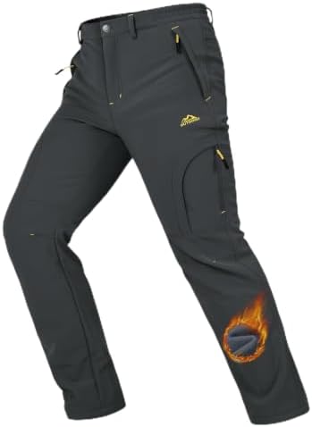MAGCOMSEN Men's Ski Snow Pants Waterproof Fleece Lined Winter Hiking Pants