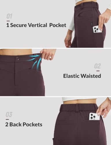 baleaf Womens Fleece Lined Pants with 5 Pockets Thermal Cold Gear