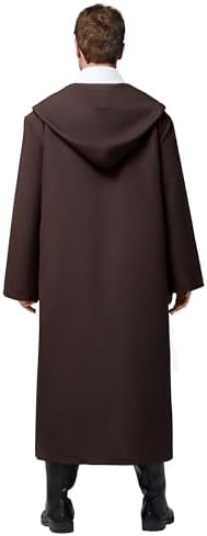 Spooktacular Creations Halloween Mens Tunic Hooded Cloak, Knight Costume Men, Tunic Hooded Robe with Pants for Halloween
