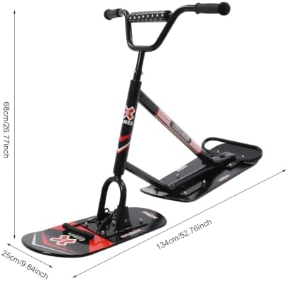 Dual Ski Snow Scooter Black for Adults