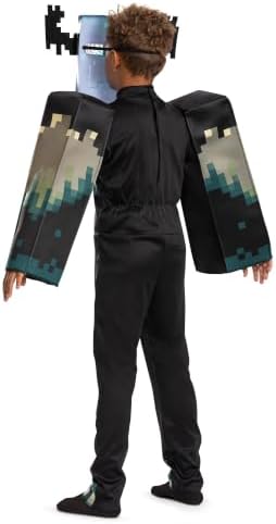 Minecraft Warden Costume, Official Deluxe Minecraft Costume for Kids with Headpiece and Jumpsuit, Child Size (7-8)