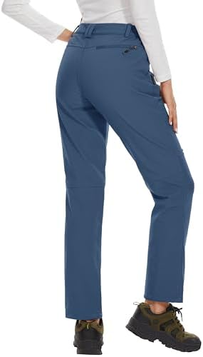 MAGCOMSEN Women's Fleece Lined Waterproof Insulated Snow Ski Pants Winter Warm Hiking Pants Outdoor Softshell