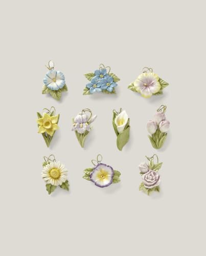 Lenox Celebrate Flowers 10-Piece Mini Hanging Ornament Set