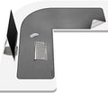 Chihein L-Shaped PU Leather Desk Pad (41.3” + 41.3”) x 12.99”(Gray/White)