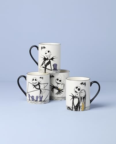 Lenox Nightmare Before Christmas Porcelain Halloween Mug Set for 4