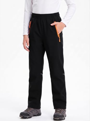 Kids Snow Pants Boys Ski Pants Fleece Lined Waterproof Trousers