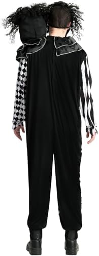 Morph Two Headed Scary Clown Costume Men, Halloween Costumes for Men
