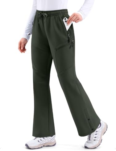 Women's Snow Ski Pants Fleece Lined Waterproof 3 Zipper Pockets Hiking Gear