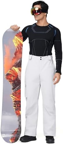 Men's Ski Snow Pants Insulated Waterproof Snowboard Cargo Pants Bibs Regular Fit