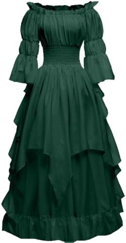 Women's Gothic Witch Dress Medieval Renaissance Costume Victorian Dress