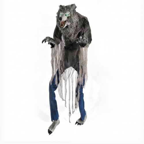 7FT Animated Halloween Werewolf Decoration - Gray