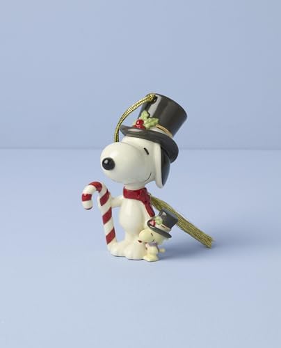 Lenox Snoopy & Woodstock Christmas Candy Cane Hanging Ornament