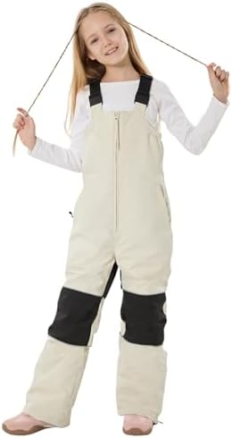 GSOU SNOW Kids Snow Bibs Girls Boys Snow Pants Ski Bibs Overalls(3-16Years)