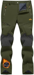 TACVASEN Men's Winter Snow Ski Pants Fleece Lined Waterproof Hiking Work